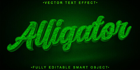 Green Alligator Vector Fully Editable Smart Object Text Effect