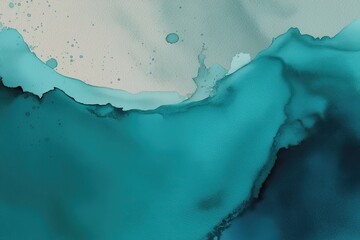 Teal Blue Abstract Watercolor Canvas Background for European Geography Documentation