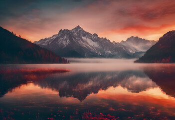 sunrise in the mountains