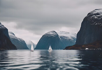 sailboat in the fjords 