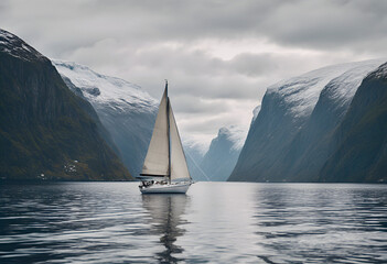 sailboat in the fjords 