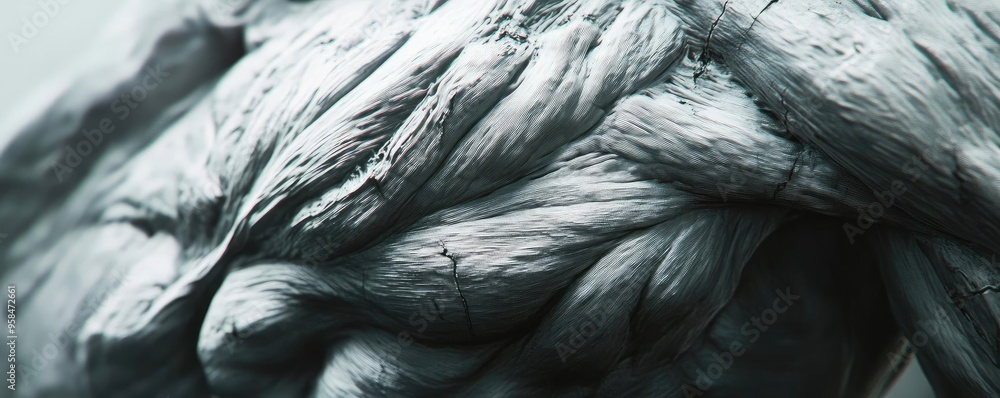 Poster close-up view of textured fibers with intricate details and patterns, showcasing natural elements in