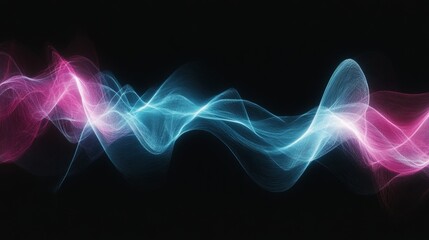 Stock image of colored digital waves. Speech wave. Neural network