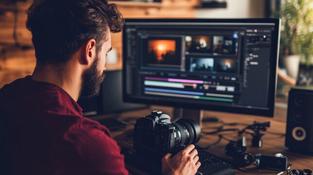 Work as a video editor for an independent production company. Check camera stills before adding music, dialogue, graphics, and effects to raw footage. Edit clips for final presentation.
