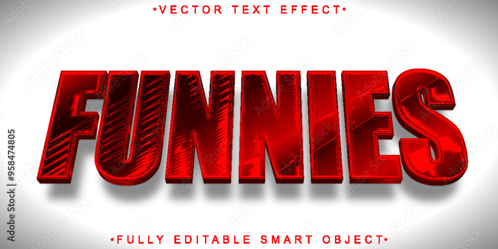 Poster cartoon funnies vector fully editable smart object text effect
