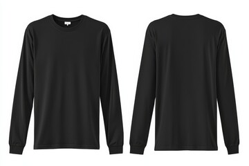 Naklejka premium Black long sleeve tshirt mockup isolated created with Generative AI