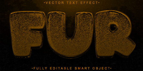 Fur Vector Fully Editable Smart Object Text Effect © HUMA