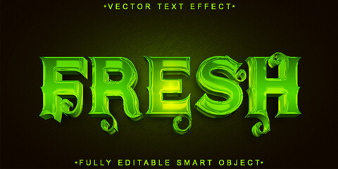 Green Natural Fresh Vector Fully Editable Smart Object Text Effect