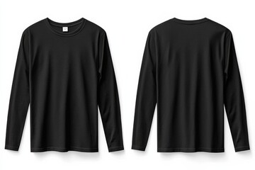 Black long sleeve tshirt mockup isolated created with Generative AI