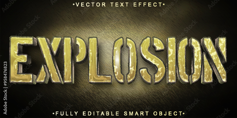 Poster worn explosion vector fully editable smart object text effect