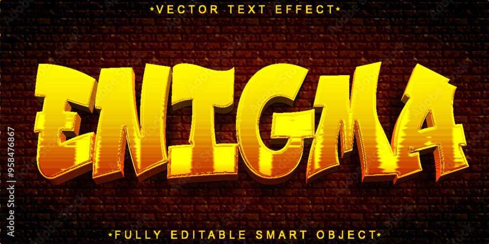 Poster enigma vector fully editable smart object text effect