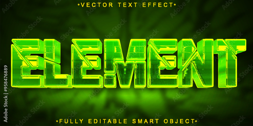 Poster green element vector fully editable smart object text effect