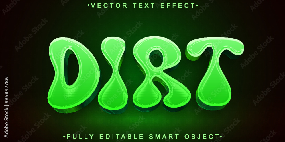 Poster green dirt vector fully editable smart object text effect