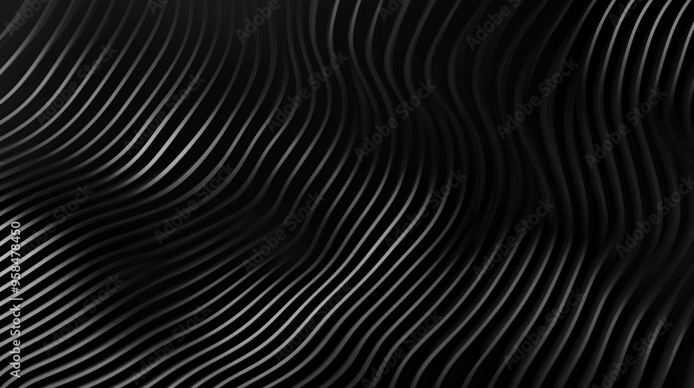 Poster wavy lines blend in black and white to create a mesmerizing abstract art texture with depth and move