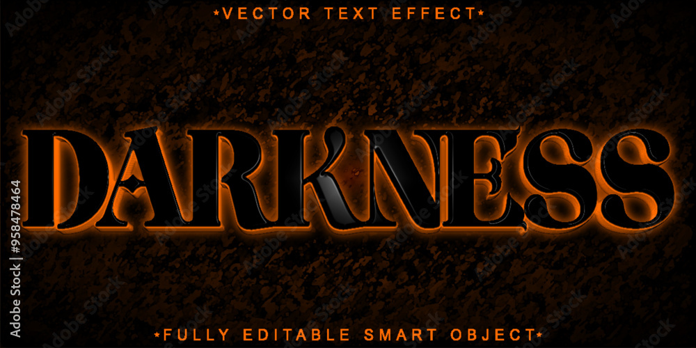 Poster black darken darkness vector fully editable smart object text effect
