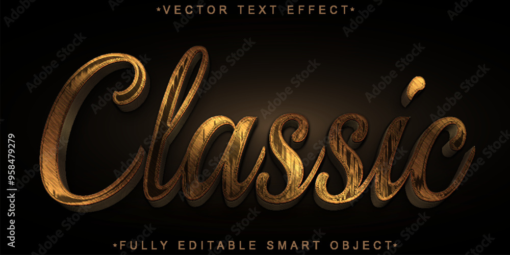 Poster worn classic vector fully editable smart object text effect