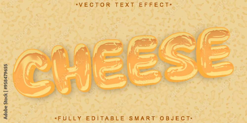 Poster Cheese Vector Fully Editable Smart Object Text Effect