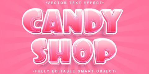 Soft Pink Candy Shop Vector Fully Editable Smart Object Text Effect