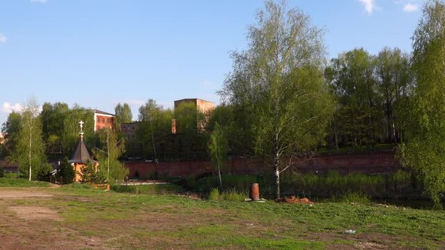 Spring about Gethsemane Chernigov Skit is courtyard of Holy Trinity St. Sergius Lavra, stavropegic monastery of Russian Orthodox Church. Sergiev Posad, Moscow Region, Russia.