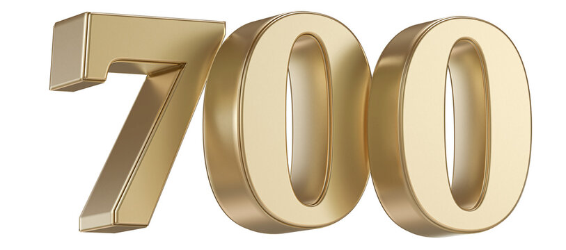 Gold 3D Number 700