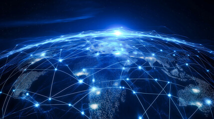 Global network connection Internet, social media, travel, global networking pattern for communication or logistical concepts	