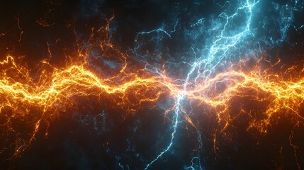 Fototapeta premium yellow electric lighting, abstract electrical background