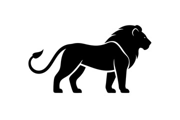 Lion Clean and Minimalist Silhouette, Vector Line Art, Wildlife Illustration, Clipart