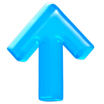 3D Blue Glossy Aqua Arrow Y2K Frutiger Aero Element
