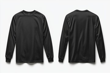 Black long sleeve tshirt mockup isolated created with Generative AI