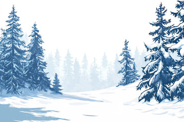 Winter's Embrace: A Serene Snow-Covered Forest