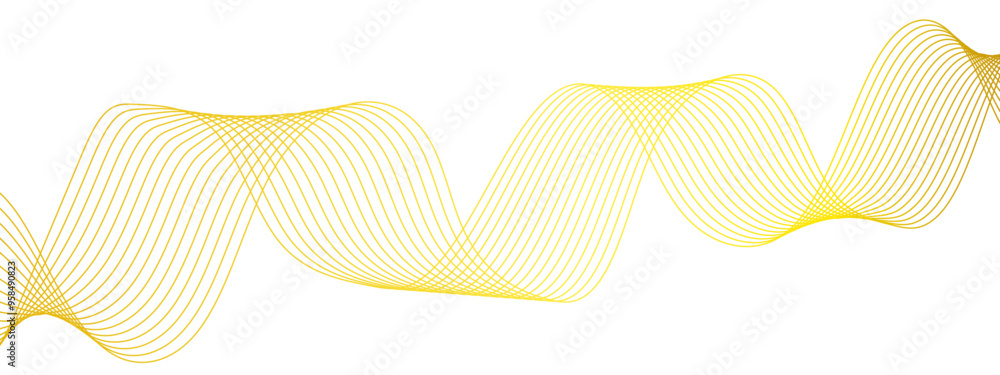 Aufkleber Abstract colorful modern stream wave line. Business curve lines in transparent background. Curved wavy lines tech futuristic motion. Luxury hand drawn and golden texture with gold gradient wave