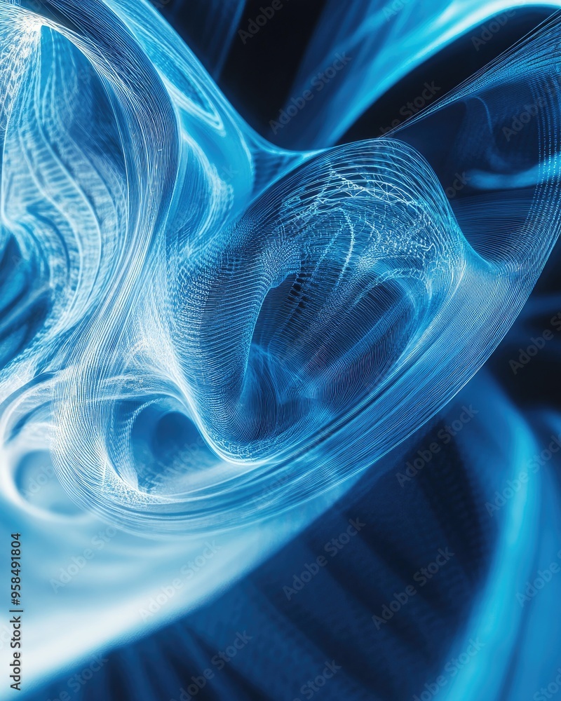 Poster abstract line art illustration featuring a fractal background element 3d graphics visualization repr