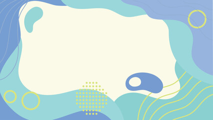 Abstract Fluid Shapes with Blue and Yellow Tones