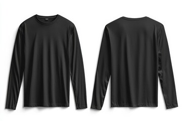 Black long sleeve tshirt mockup isolated created with Generative AI