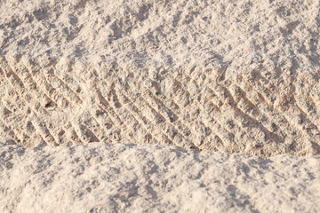 Details of the unfinished obelisk at granite quarries of Aswan. Enormous uncompleted obelisk in a quarry Assuan Egypt