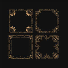 Naklejka premium Art Deco Square Frame Illustration