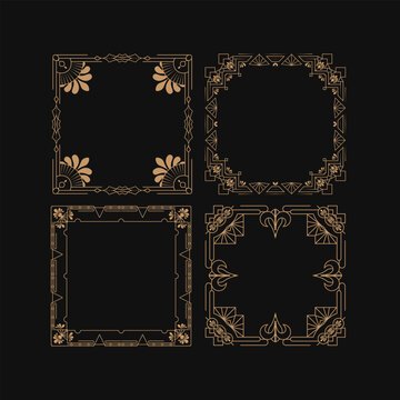 Art Deco Square Frame Illustration