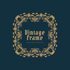 Baroque Ornament Vintage Frame Illustration