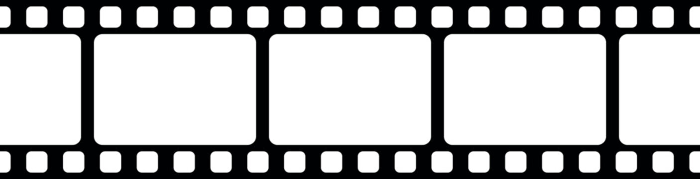 recommend clip art: Seamless blank film strip texture on transparent background. Film strip line icon in flat. Camera roll film negative reel. Cinema tape, retro tape frame or border. Photo, cinema or movie negative