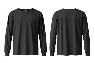 Naklejka premium Black long sleeve tshirt mockup isolated created with Generative AI