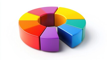 Obraz premium Colorful Pie Chart 3D.