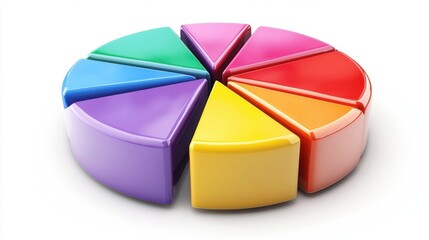 Obraz premium Colorful 3D Pie Chart.