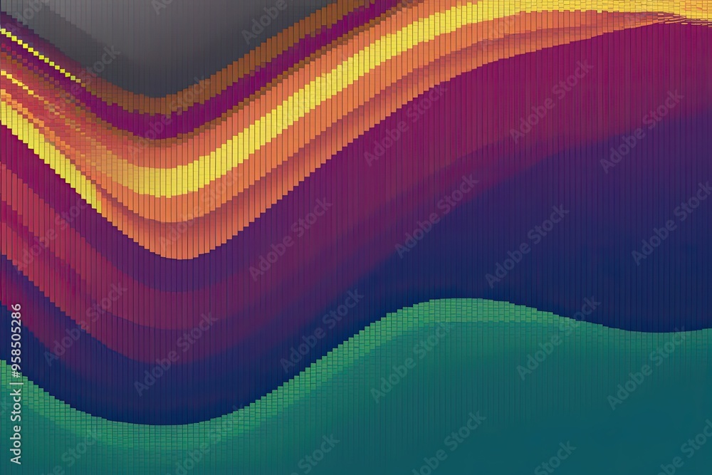 Poster vibrant pixel wave design with energetic gradient and geometric layout