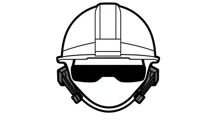 Fototapeta premium Construction Worker Wearing Hard Hat and Safety Glasses Isolated on a Transparent Background