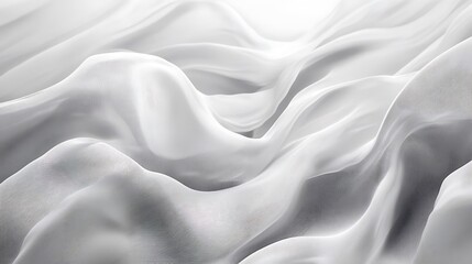 Obraz premium Abstract White Fabric Texture with Smooth and Flowing Drapes