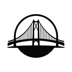 Bridge Icon Silhouette Vector Design Logo