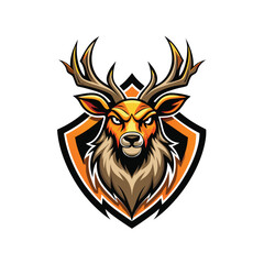 Obraz premium Deer or stag mascot logo icon vector design isolated