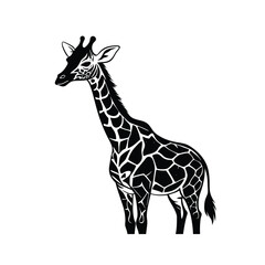 Naklejka premium Full Body Giraffe Illustration in Vector Art for a Clean and Professional Logo Icon Design