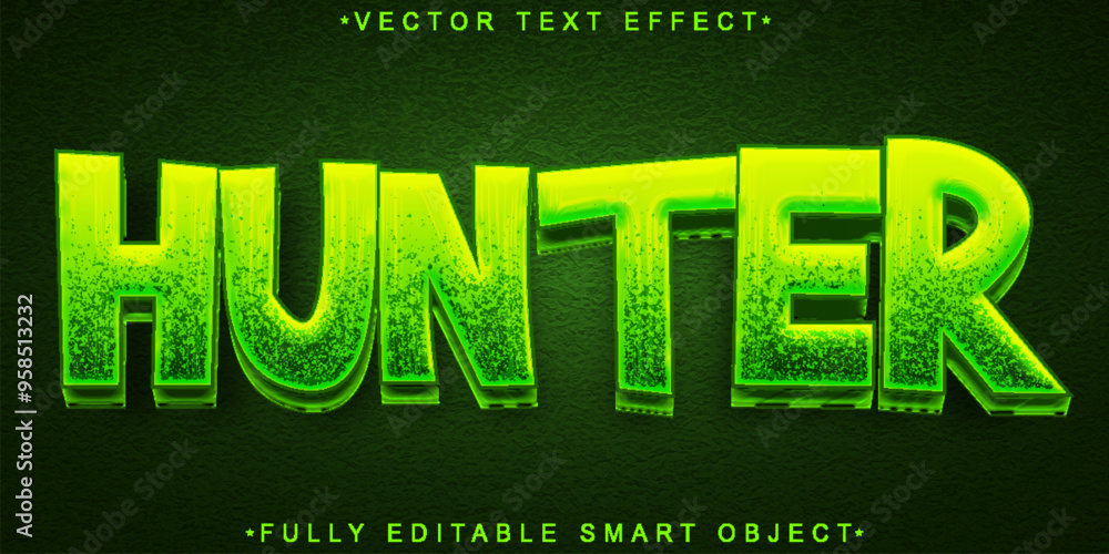 Poster hunter vector fully editable smart object text effect