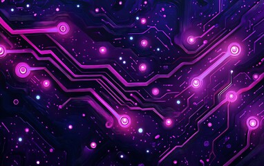 Obraz premium Conceptual Art of Circuit Board Illuminated by Glowing Energy Pathways Resembling Veins or Rivers, Symbolizing Complexity and Connectivity